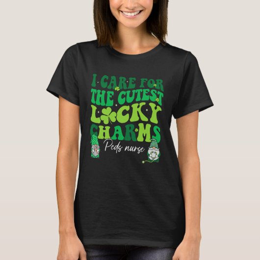 Groovy Retro Peds Nurse St Patrick s Day Pediatric T-Shirt (Vorderseite)