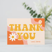 Groovy Retro Personalisiert Danke (Stehend Vorderseite)