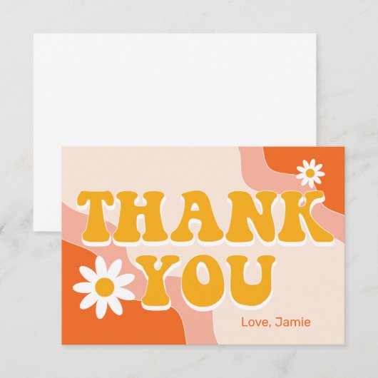 Groovy Retro Personalisiert Danke (Vorne/Hinten)