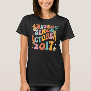 Groovy Retro Phantastisch seit 2017 5 Jahre alt 5t T-Shirt