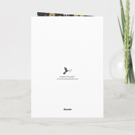 Groovy Retro Photo Hippy Birthday Karte (Rückseite)