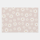 Groovy Retro Pink Brown Daisy Floral Geschenkpapier Set (Vorderseite 3)