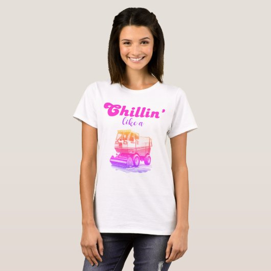 Groovy Retro Pink Chillin wie ein Eisaufbereiter T-Shirt (Vorne ganz)