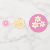 Groovy Retro Pink Daisy Table Confetti - Boho 1. Konfetti (Rückseiten)