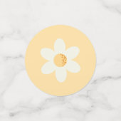 Groovy Retro Pink Daisy Table Confetti - Boho 1. Konfetti (Klein Vorderseite)