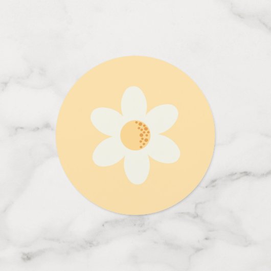 Groovy Retro Pink Daisy Table Confetti - Boho 1. Konfetti (Klein Vorderseite)