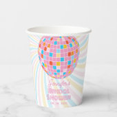 Groovy Retro Pink Disco Ball 70er 80er Brautparty Pappbecher (Rückseite)