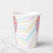 Groovy Retro Pink Disco Ball 70er 80er Brautparty Pappbecher (Rechts)