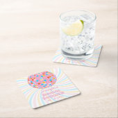 Groovy Retro Pink Disco Ball 70er 80er Brautparty Rechteckiger Pappuntersetzer (Vor Ort)