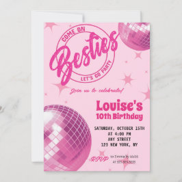 Groovy Retro Pink Doll Malibu Party Geburtstag Einladung