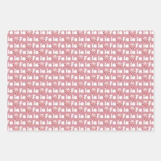Groovy Retro Pink Fa La Christmas Geschenkpapier Set (Vorderseite 3)