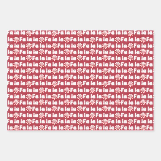 Groovy Retro Pink Fa La Christmas Geschenkpapier Set (Vorderseite 2)