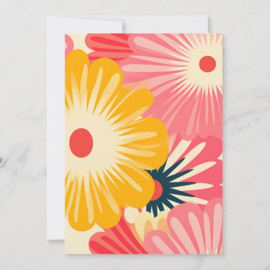 Groovy Retro Pink & Gold Brautparty Einladung (Rückseite)