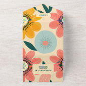 Groovy Retro Pink & Gold Wedding All In One Einladung (Außenbereich)