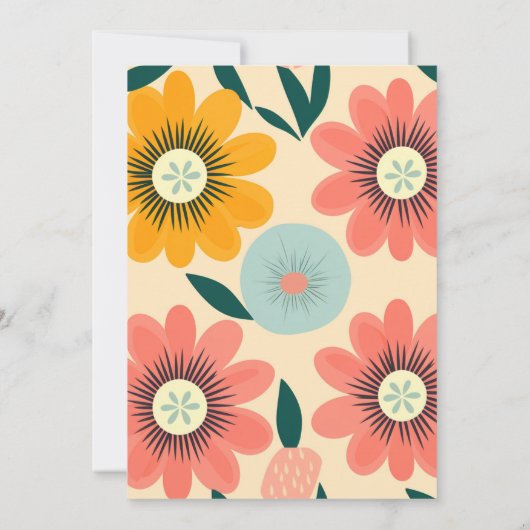 Groovy Retro Pink & Gold Wedding Save The Date (Rückseite)