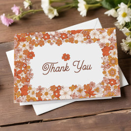 Groovy Retro Pink Orange Brautparty Dankeskarte