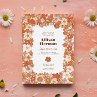 Groovy Retro Pink Orange Brautparty