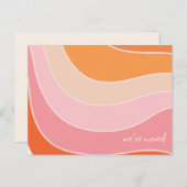 Groovy Retro Pink Orange Moved New Zuhause Address Postkarte (Vorne/Hinten)