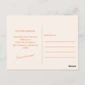 Groovy Retro Pink Orange Moved New Zuhause Address Postkarte (Rückseite)