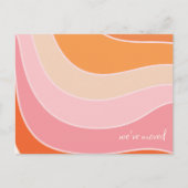 Groovy Retro Pink Orange Moved New Zuhause Address Postkarte (Vorderseite)
