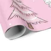 Groovy Retro Pink Santa Claus Wink Wrapping Paper Geschenkpapier (Rolleneckpunkt)