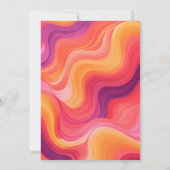 Groovy Retro Pink und Orange Arch Bridal Einladung (Rückseite)