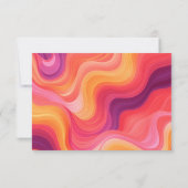 Groovy Retro Pink und Orange Arch Wedding RSVP Karte (Rückseite)