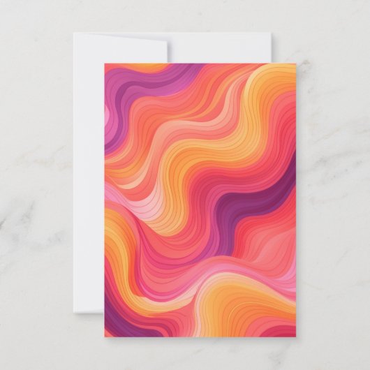 Groovy Retro Pink und Orange Arch Wedding RSVP Karte (Rückseite)