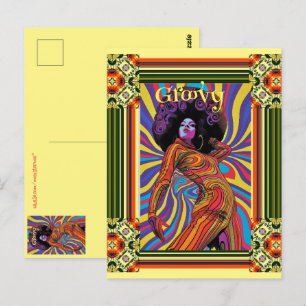 Groovy Retro Postcard Postkarte