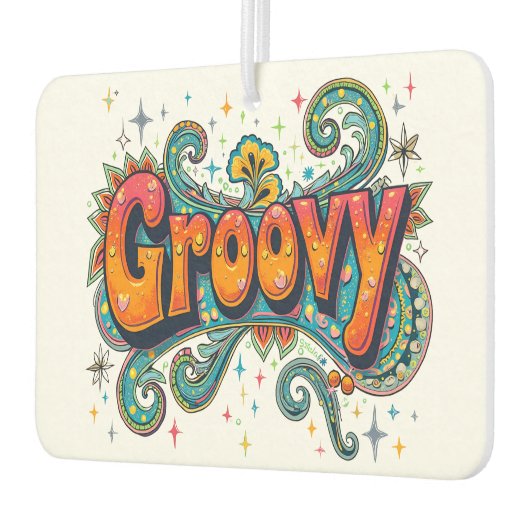 Groovy Retro Psychedelic 70er Funky Hippie Art Autolufterfrischer (Links)