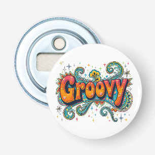 Groovy Retro Psychedelic 70er Funky Hippie Art Flaschenöffner