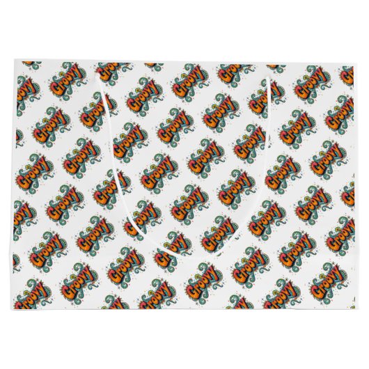 Groovy Retro Psychedelic 70er Funky Hippie Art Große Geschenktüte (Rückseite)