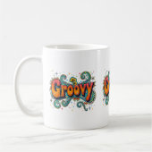 Groovy Retro Psychedelic 70er Funky Hippie Art Kaffeetasse (Links)