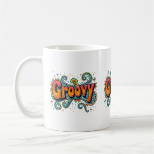 Groovy Retro Psychedelic 70er Funky Hippie Art Kaffeetasse