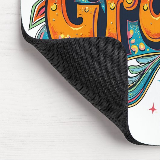 Groovy Retro Psychedelic 70er Funky Hippie Art Mousepad (Ecke)