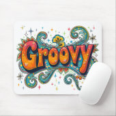 Groovy Retro Psychedelic 70er Funky Hippie Art Mousepad (Mit Mouse)