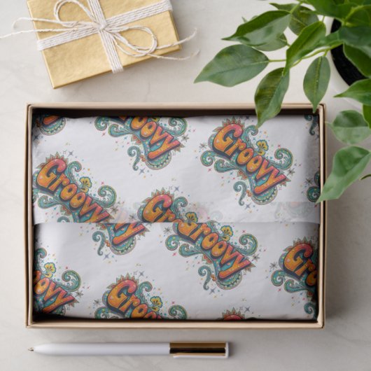 Groovy Retro Psychedelic 70er Funky Hippie Art Seidenpapier (Geschenk)