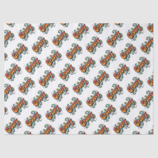 Groovy Retro Psychedelic 70er Funky Hippie Art Seidenpapier (Vorderseite)