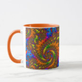 Groovy Retro Psychedelic Spiral Fraktal Art Tasse (Links)