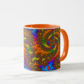 Groovy Retro Psychedelic Spiral Fraktal Art Tasse (VorderseiteRechts)