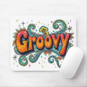Groovy Retro Psychedelische 70er Funky Hippie Kuns Mousepad