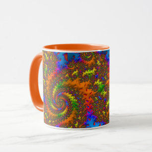 Groovy Retro-Psychedelische Spiralfraktalkunst Tasse