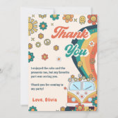 Groovy Retro Rainbow Birthday Dankeschön Karte (Vorderseite)