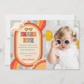 Groovy Retro Rainbow Birthday Dankeschön Karte (Vorderseite)