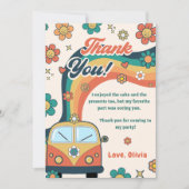 Groovy Retro Rainbow Birthday Dankeschön Karte (Vorderseite)