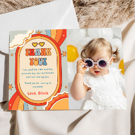 Groovy Retro Rainbow Birthday Dankeschön Karte