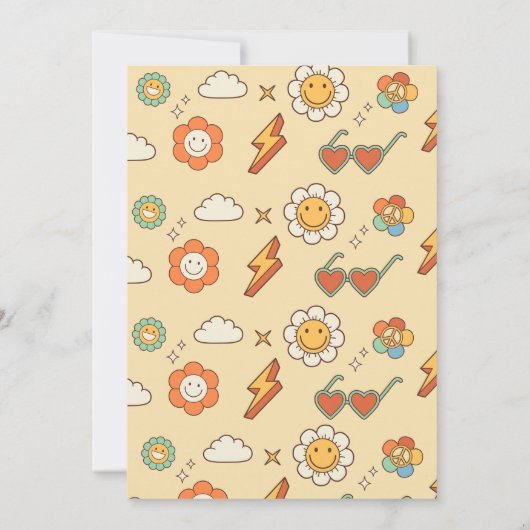 Groovy Retro Rainbow Birthday Dankeskarte (Rückseite)