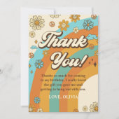 Groovy Retro Rainbow Birthday Dankeskarte (Vorderseite)