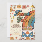 Groovy Retro Rainbow Birthday Dankeskarte (Vorderseite)