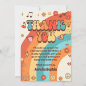 Groovy Retro Rainbow Birthday Dankeskarte (Vorderseite)